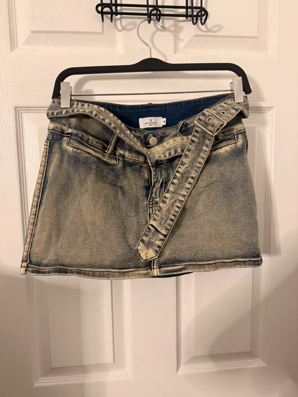 Windsor Blue Acid Wash Denim Skirt